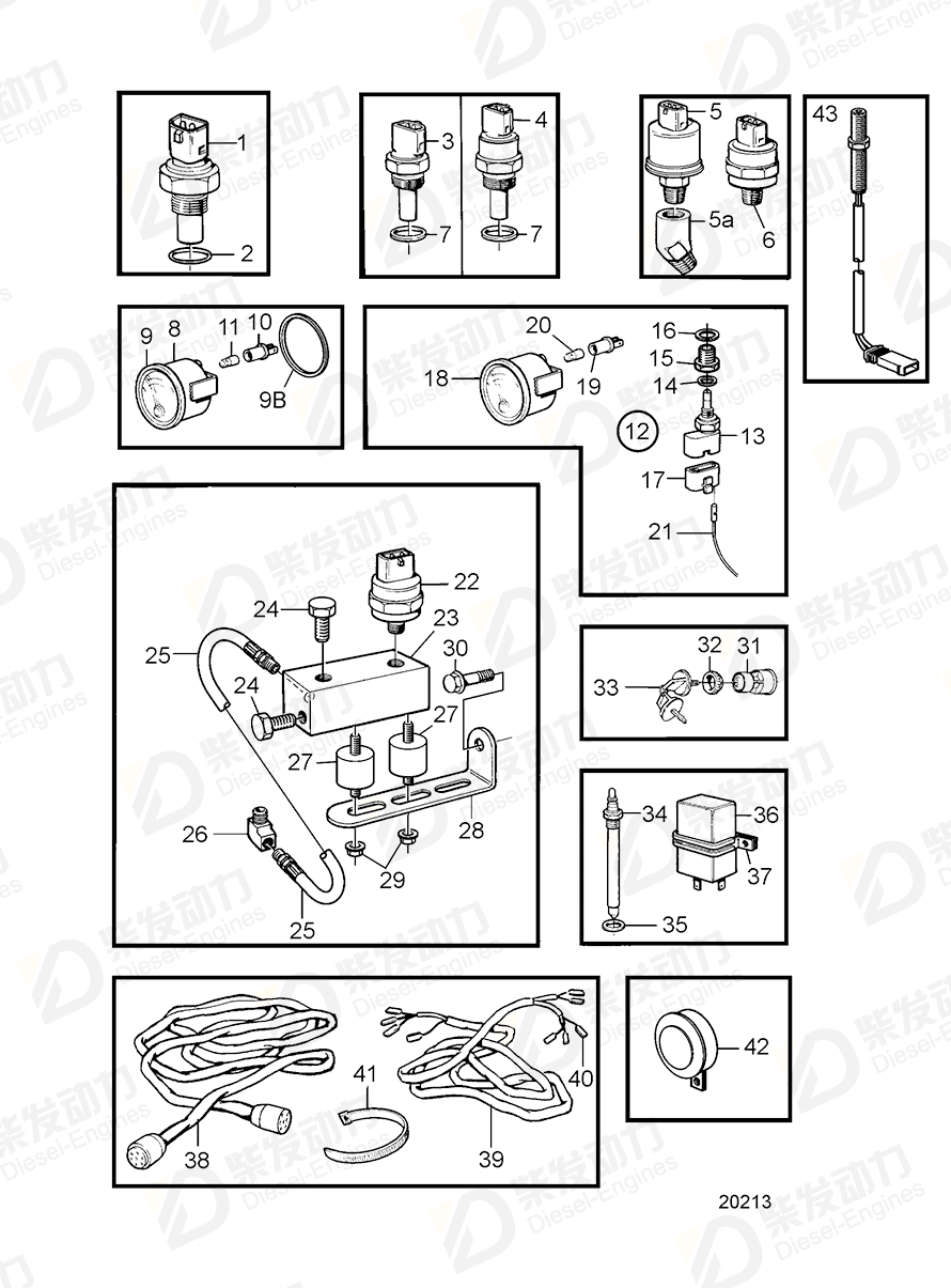 volvo penta Sensor, oil pressure-engine 866835 Drawing volvo penta Sensor, oil pressure-engine 866835 Drawing